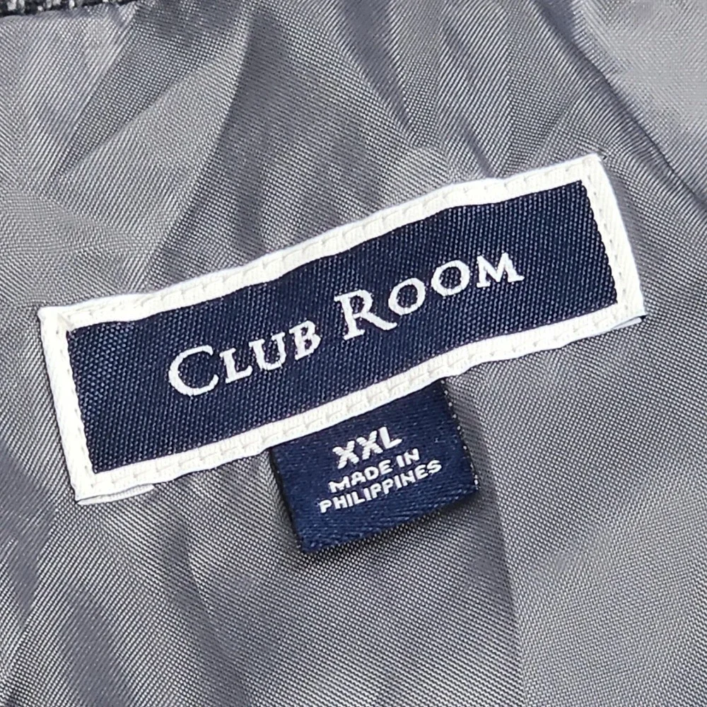 Club Room Blazer Grey Herringbone Wool Blend Mens XXL